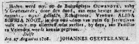 Overlijdensbericht A.L. Noot (1808)